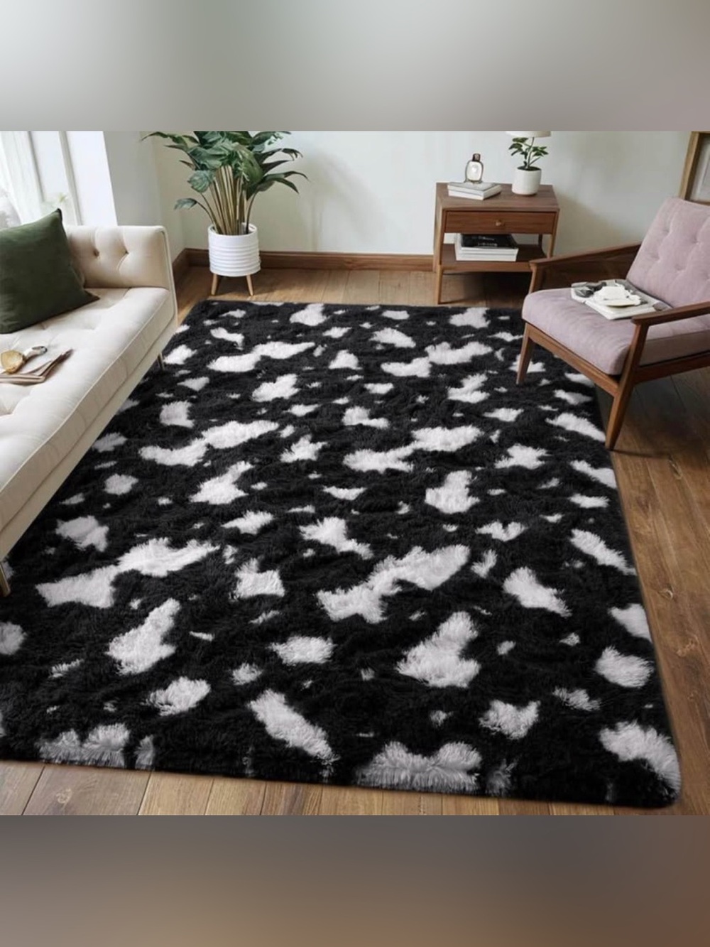 NEW 4x6 FT Soft Washable Fluffy Area Rug, Fuzzy Shag High Pile w/ non-slip back